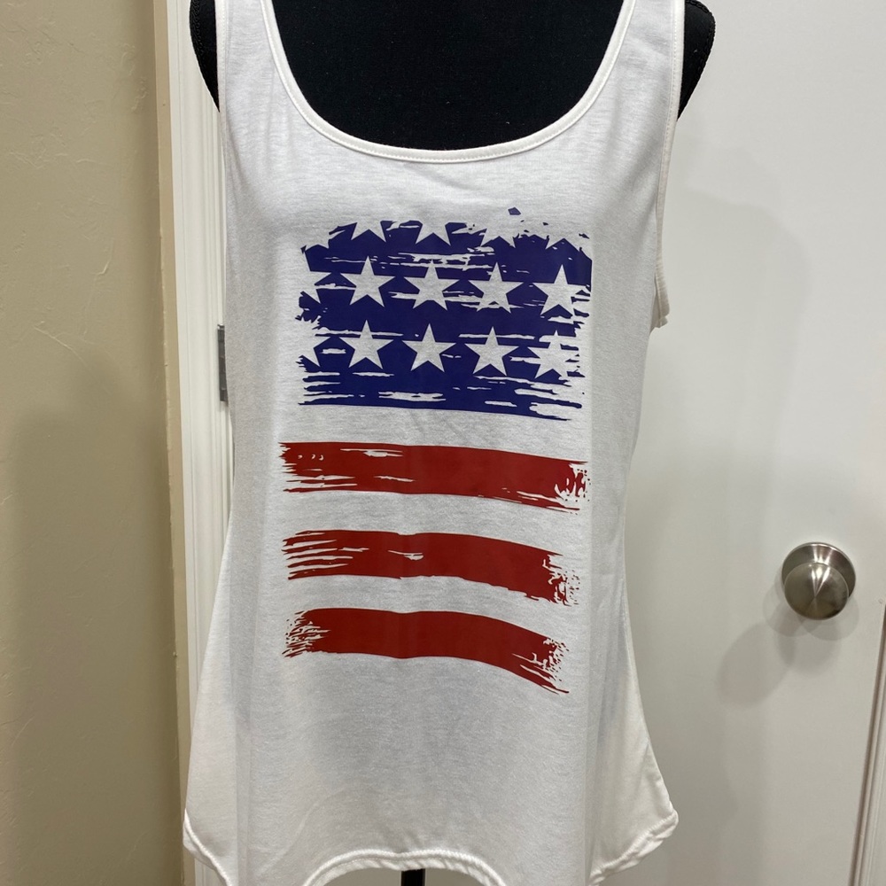American flag tank top- size L/XL